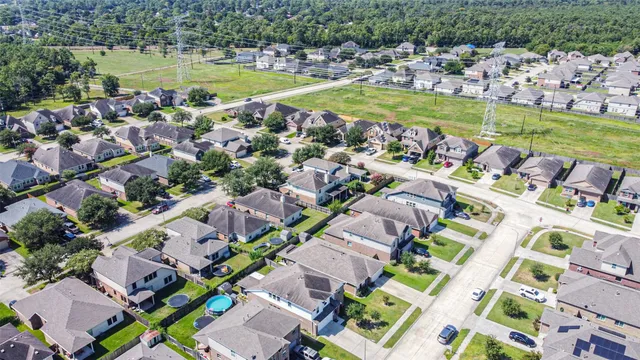 an aerial view of a house