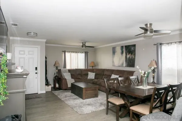 a view of a livingroom and dining room