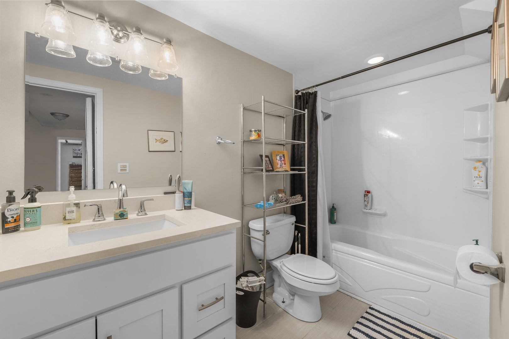 427 Delles Road Wheaton, IL 60187 - Photo 17 of 31 a bathroom with a sink a toilet a mirror and shower