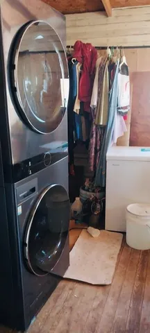 a utility room with a washer and dryer