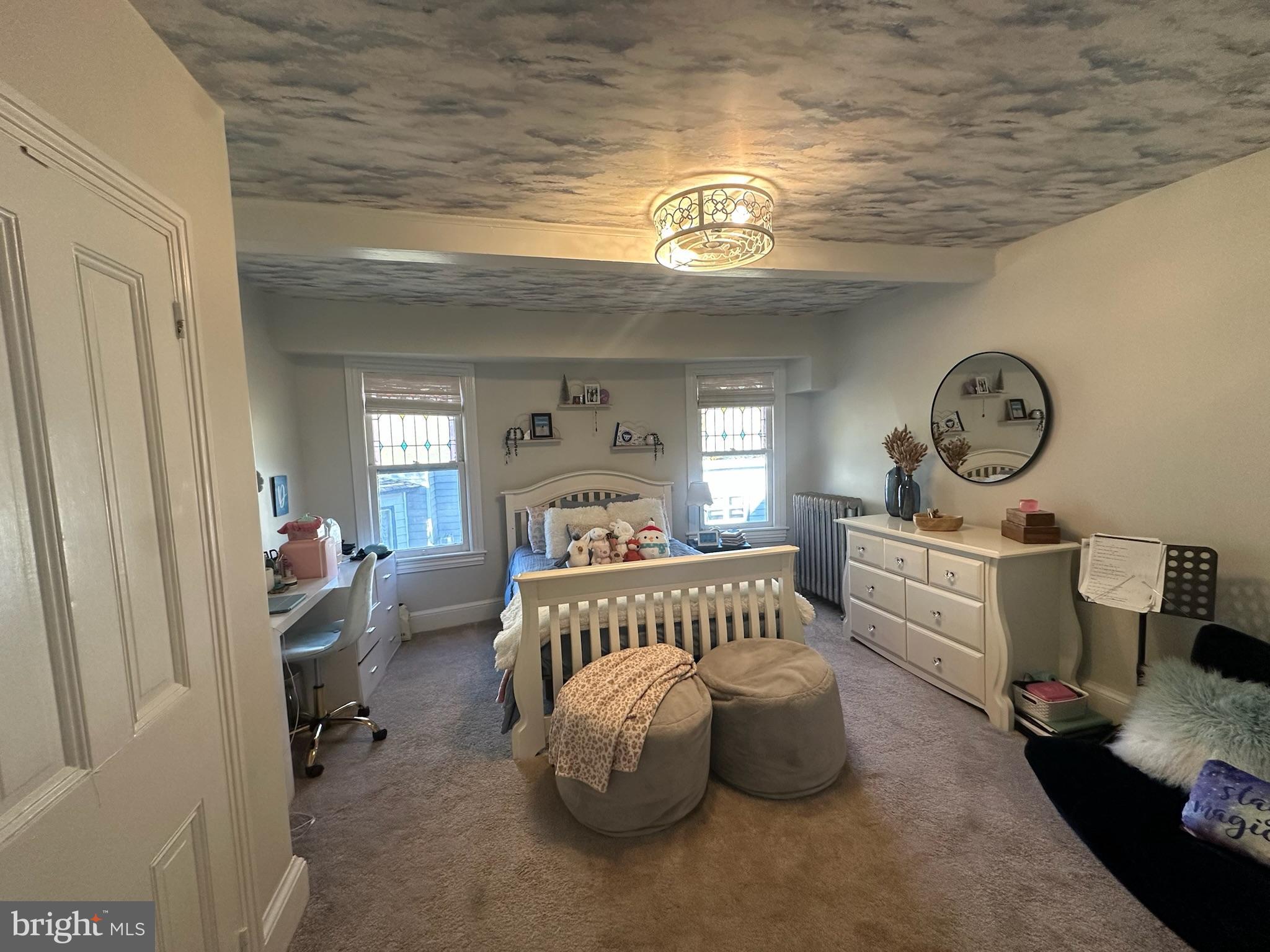 121 West Cottage Avenue Haddonfield, NJ 08033 - Photo 27 of 43 Spacious bedroom with whimsical ceiling design.