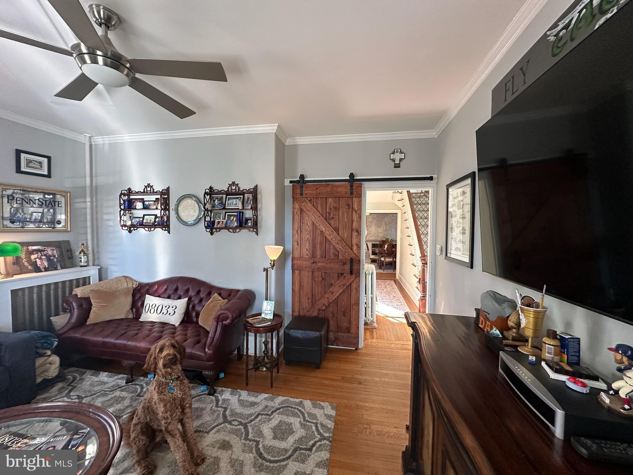 121 West Cottage Avenue Haddonfield, NJ 08033 - Photo 6 of 43 Custom barn door offering an option for privacy