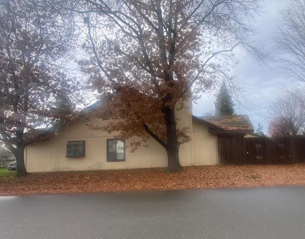 a house that has a tree in front of it