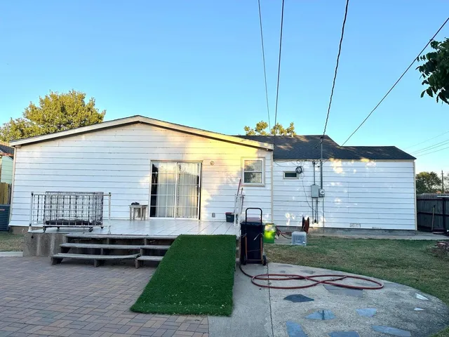 a view of terrace with trees