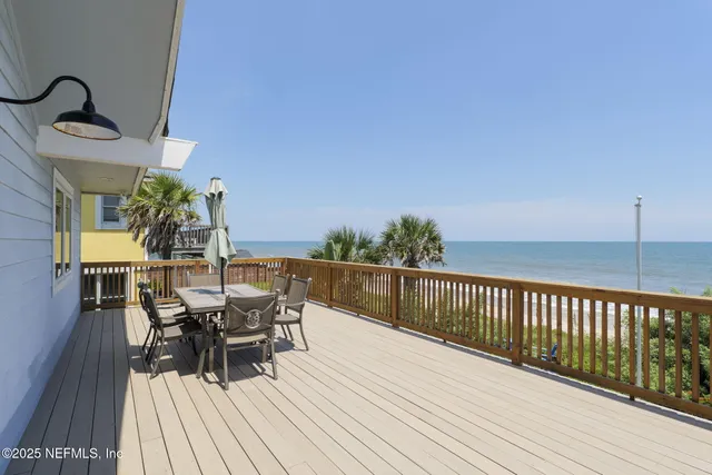 a view of a garden with an outdoor space