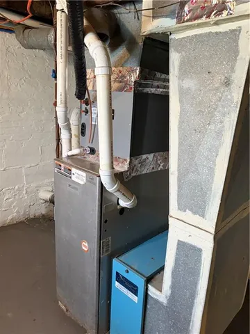 a close view of water heater room