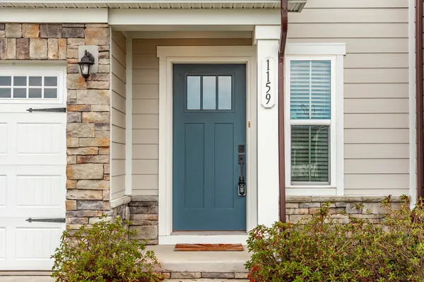 a view of a door of a house