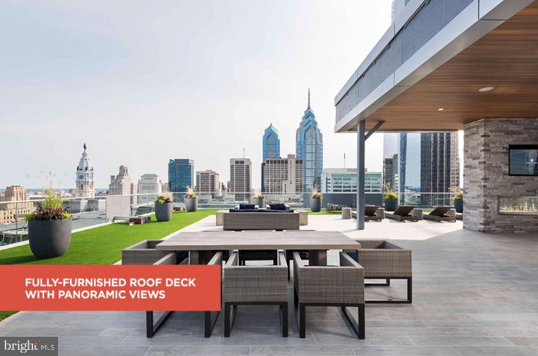 200 North 16th Street, Unit 1624 Philadelphia, PA 19102 - Photo 38 of 66 a view of a patio with a table and chairs