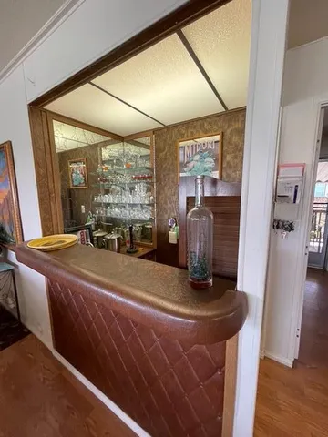 a living room with a couch and a table