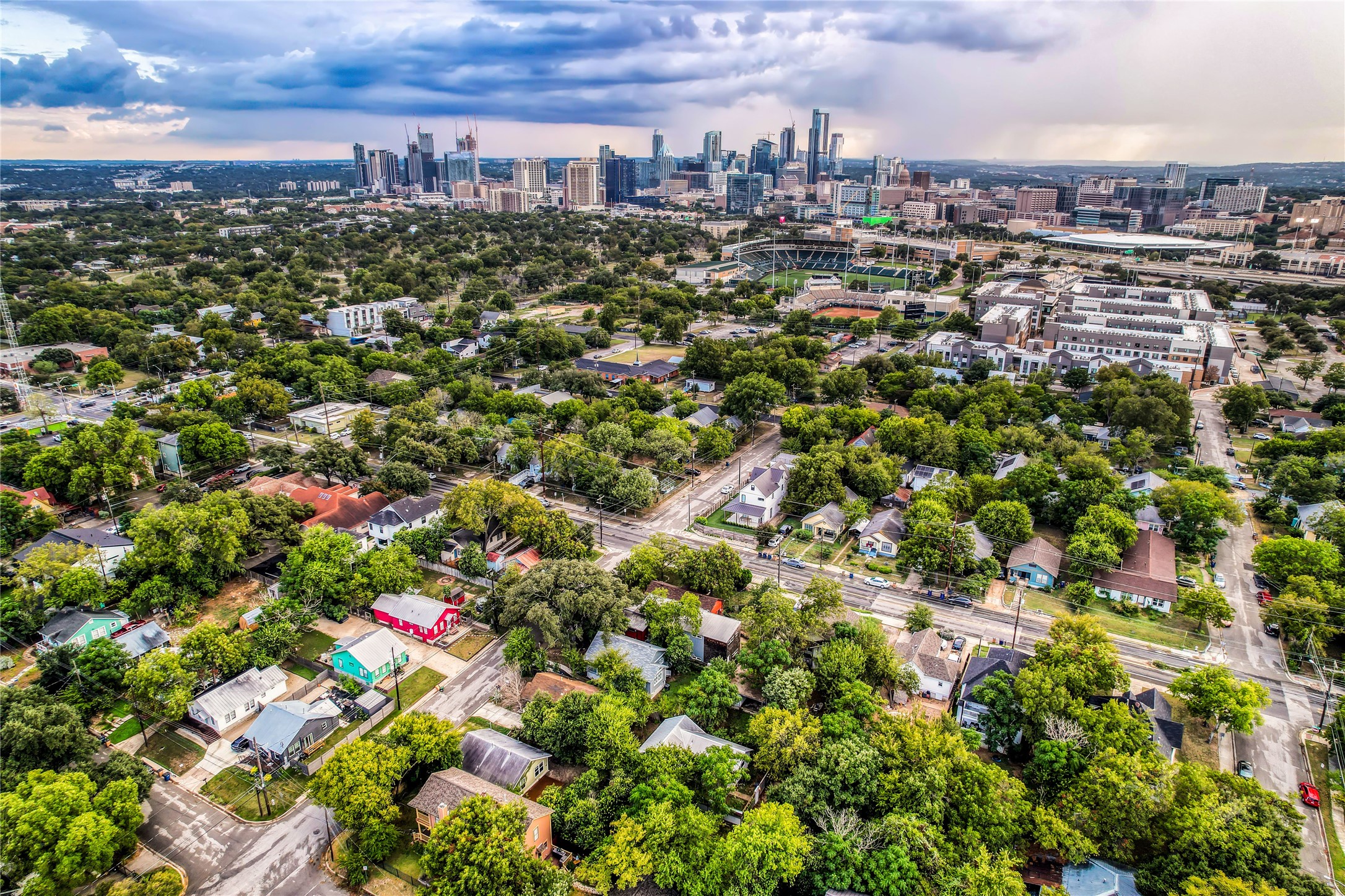 1908 East 21st Street, Unit 1 AND 2 Austin, TX 78722 - Photo 37 of 38 Birds eye view of property with a view of city
