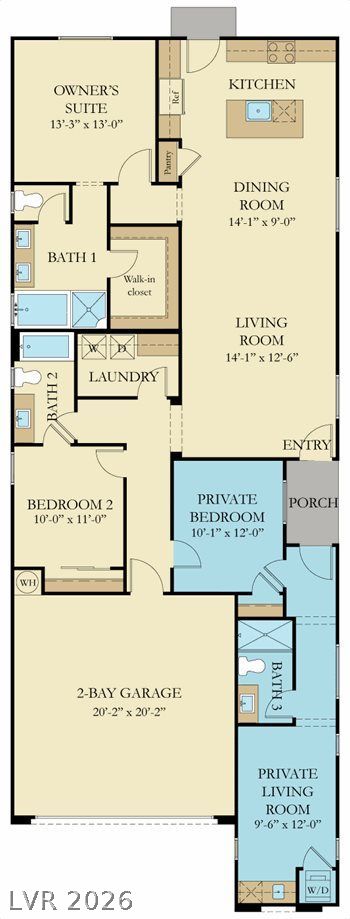 9398 Noble Fir Rdg Court Las Vegas, NV 89143 - Photo 36 of 36 A clear floor plan illustrates the thoughtful layout of this home, highlighting distinct living zones and spacious private quarters.