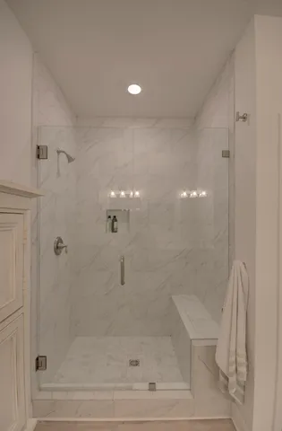 a bathroom with a shower