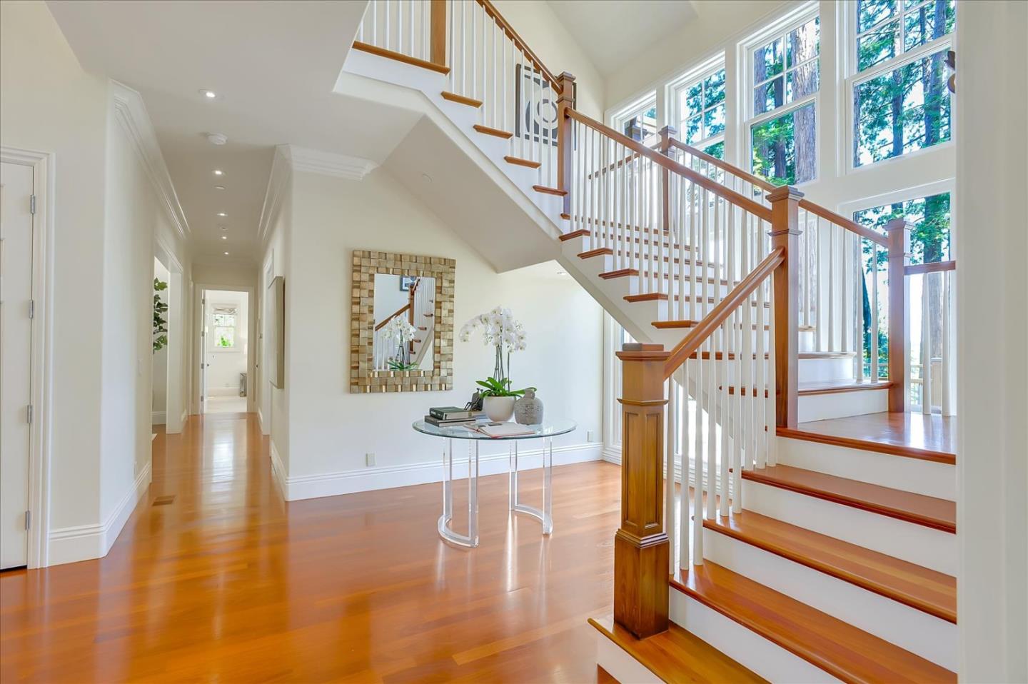 700 Patrol Road Woodside, CA 94062 - Photo 21 of 55 a view of entryway and hall with wooden floor