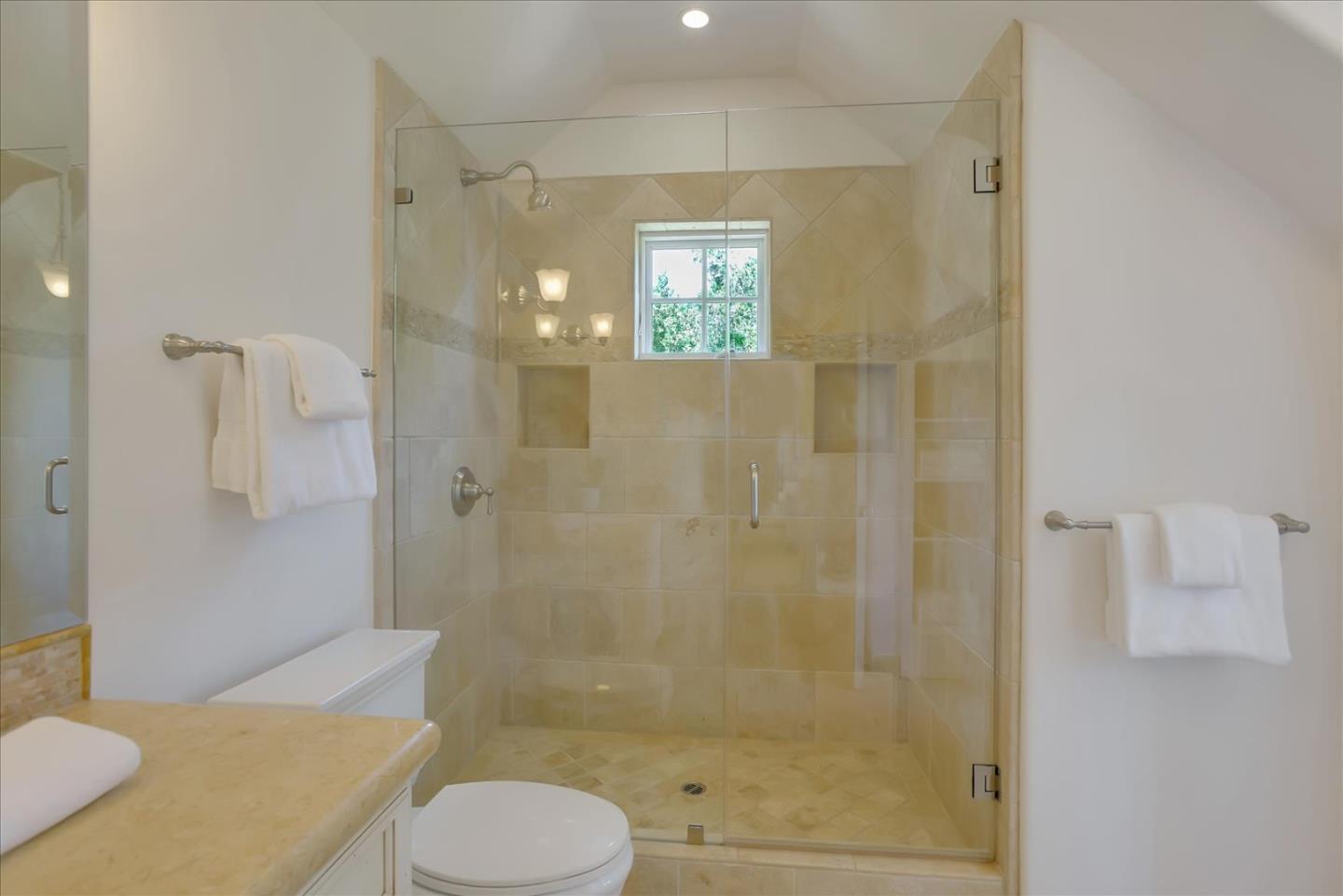 700 Patrol Road Woodside, CA 94062 - Photo 27 of 55 a bathroom with a sink toilet and shower