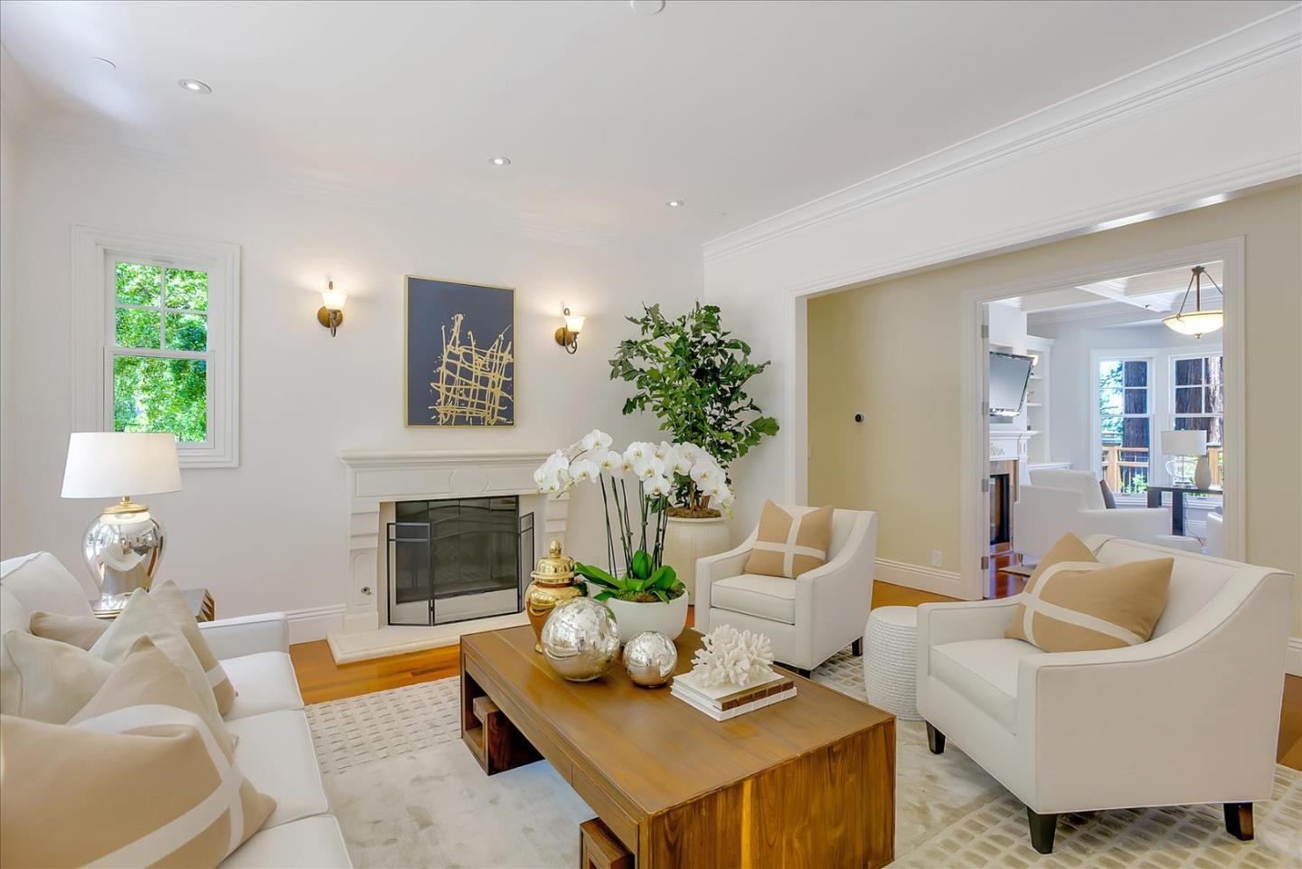 700 Patrol Road Woodside, CA 94062 - Photo 3 of 55 a living room with furniture and a fireplace