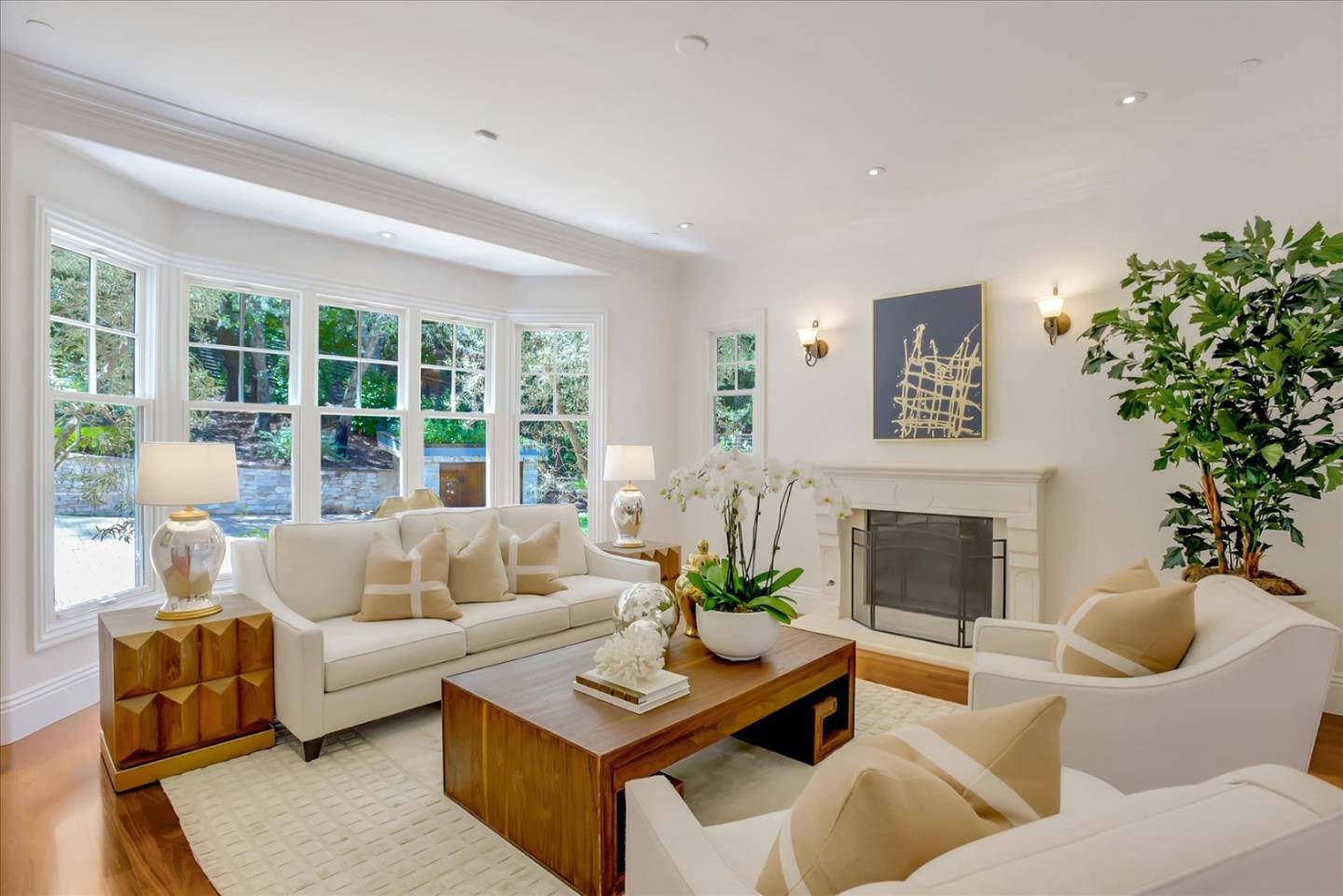 700 Patrol Road Woodside, CA 94062 - Photo 4 of 55 a living room with furniture and a fireplace