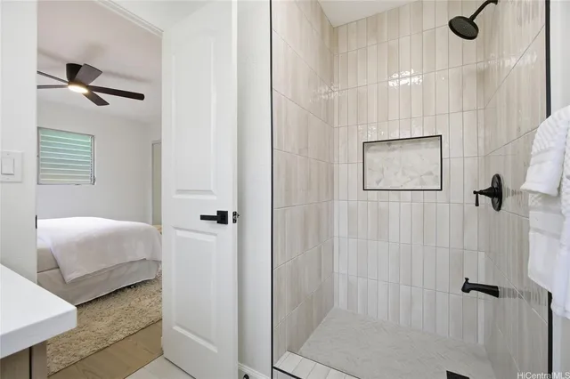 a bathroom with a shower