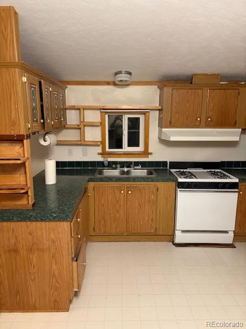 59505 County Rd Gg Moffat, CO 81143 - Photo 16 of 32 a kitchen with stainless steel appliances granite countertop a stove and a sink