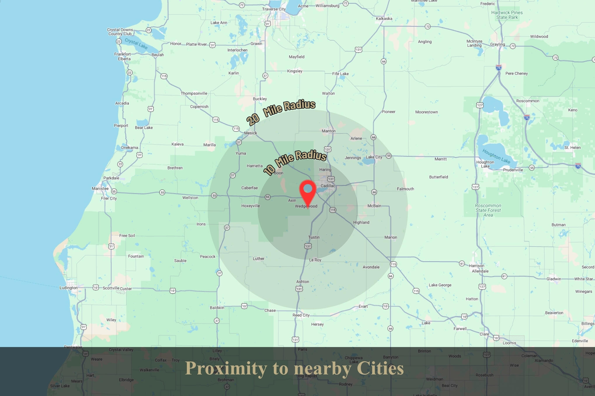 48 East 48 1/2 Road Cadillac, MI 49601 - Photo 26 of 26 26 Proximity 20 mile radius