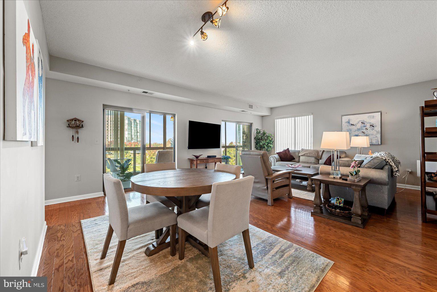19375 Cypress Ridge Terrace, Unit 207 Leesburg, VA 20176 - Photo 3 of 44 a living room with furniture two night stand and a flat screen tv