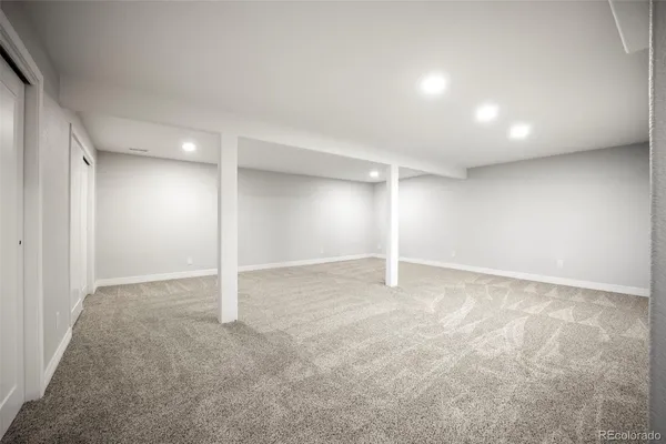 an empty room with a natural light