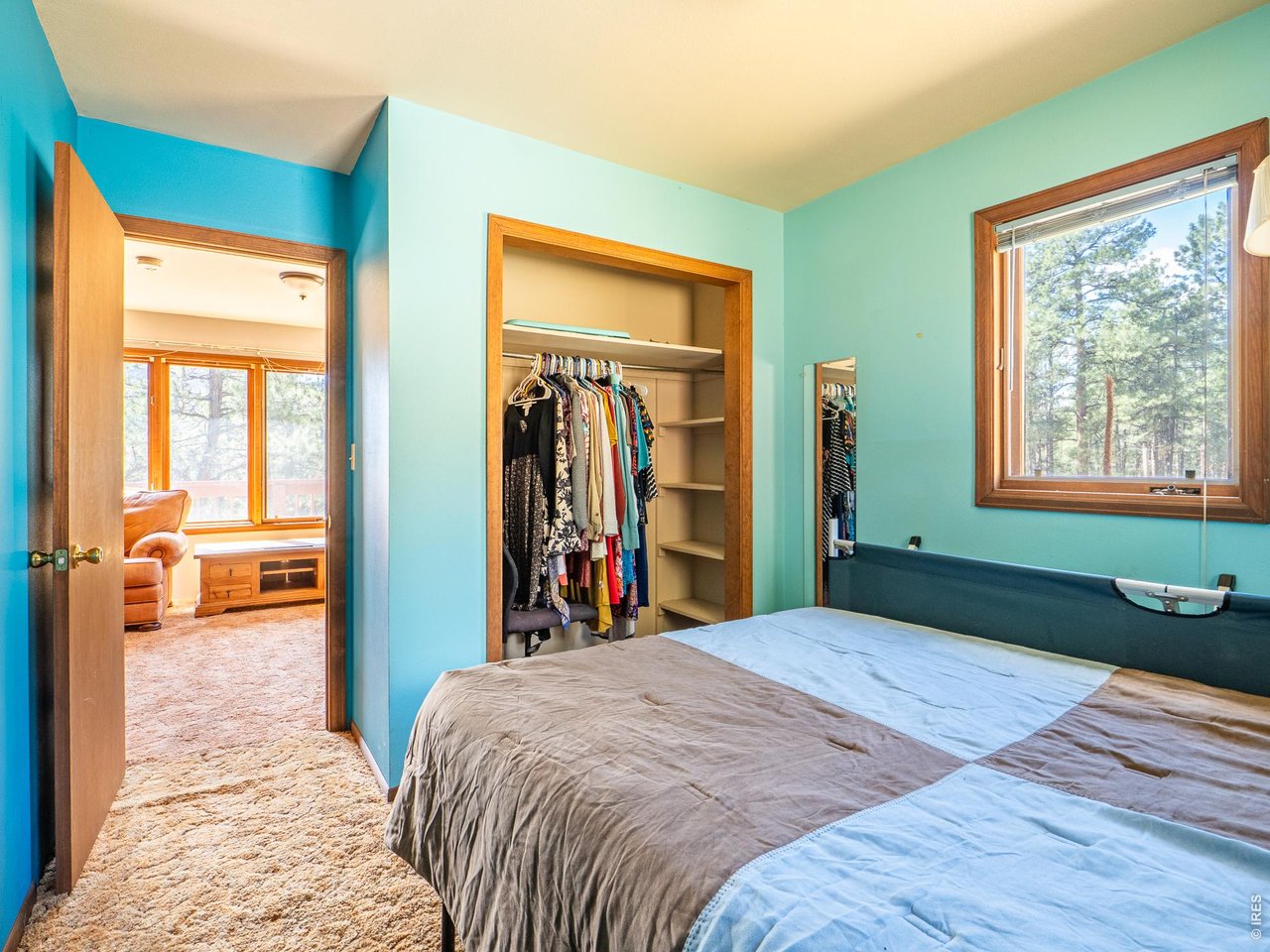 263 Badger Court Drake, CO 80515 - Photo 20 of 41 a bed room with a bed and a large mirror