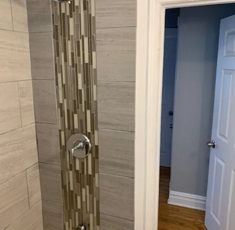 a bathroom with a shower