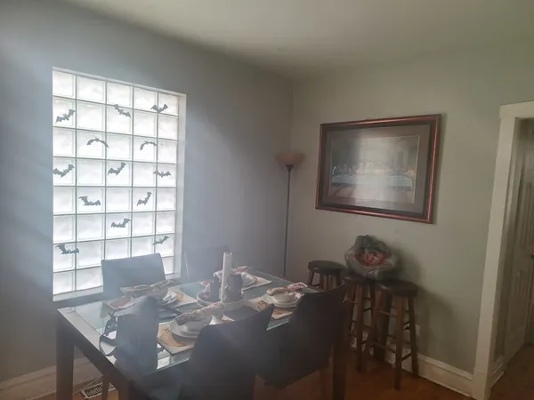 a workspace with furniture and window