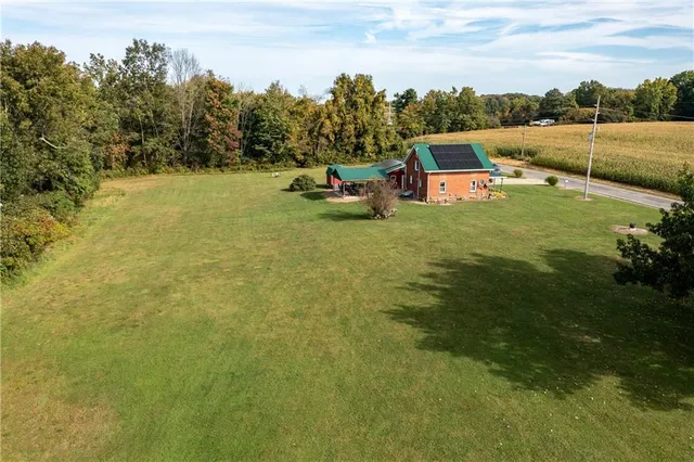 a view of a lake with houses
