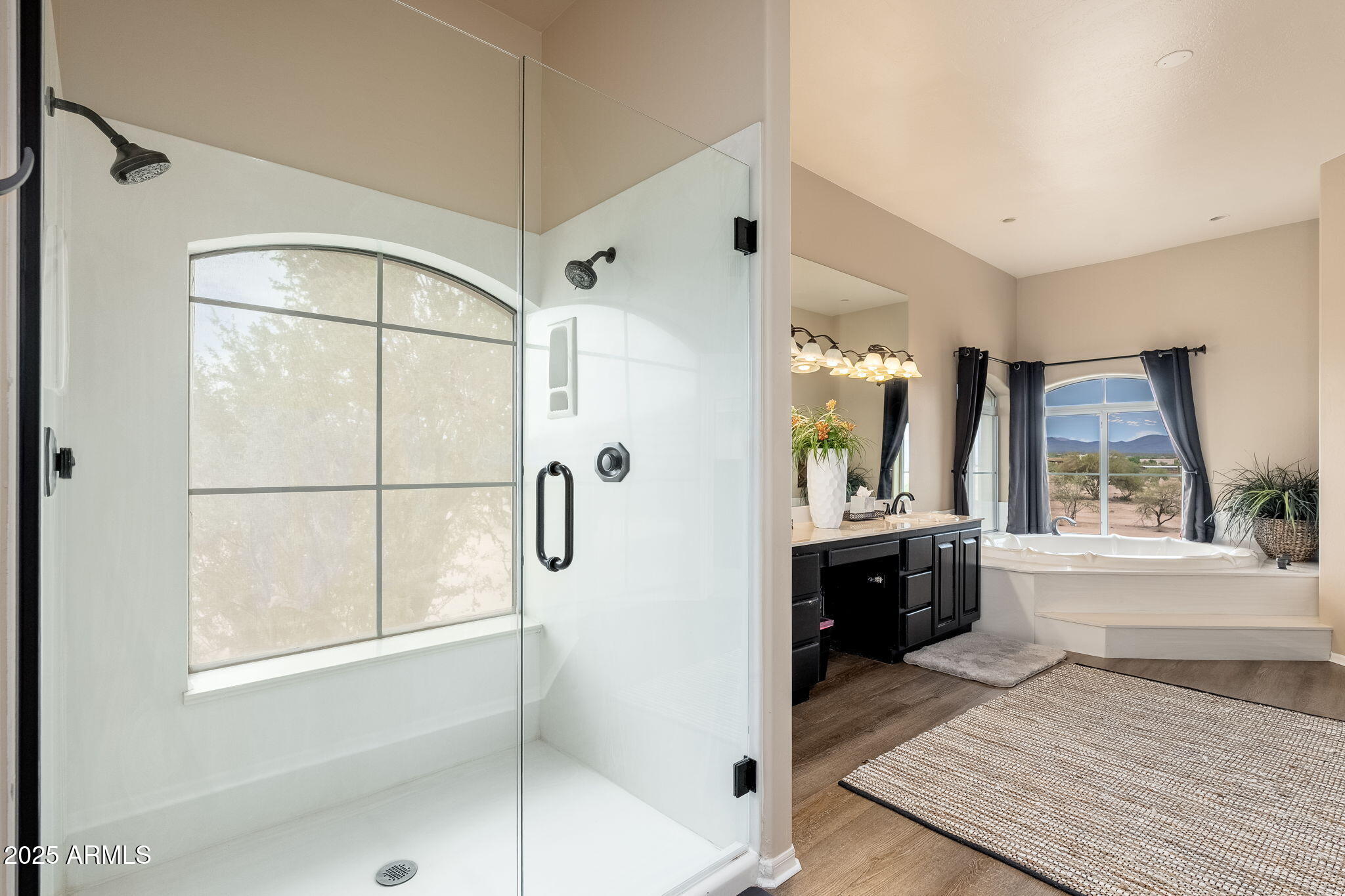 17047 East Dixileta Drive Rio Verde, AZ 85263 - Photo 51 of 115 a bathroom with a glass shower door and a window