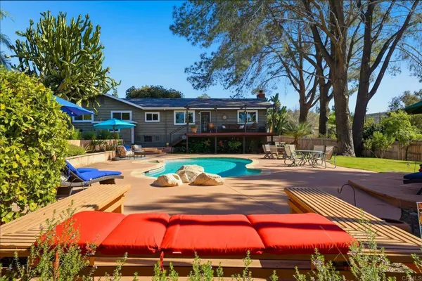 a view of a house with a patio