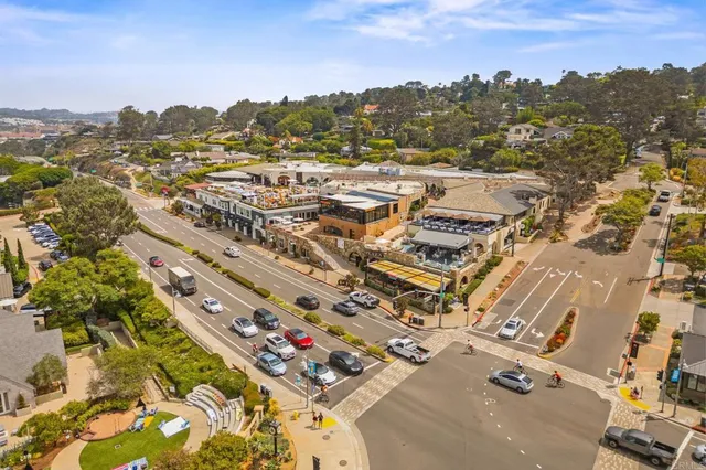 an aerial view of a city
