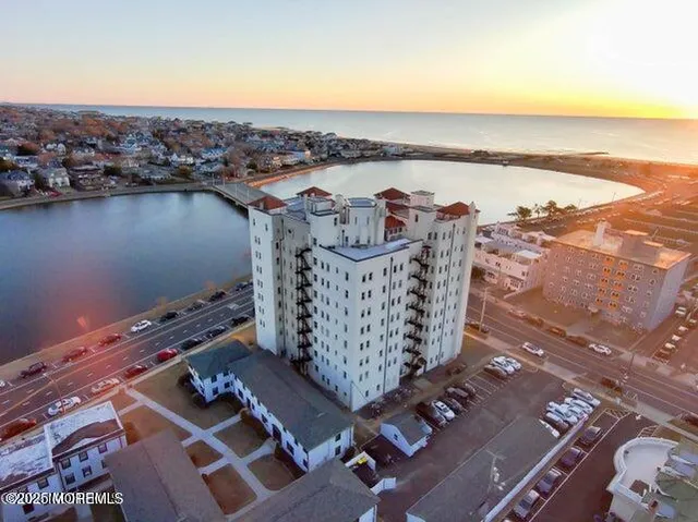 a view of a city with ocean view