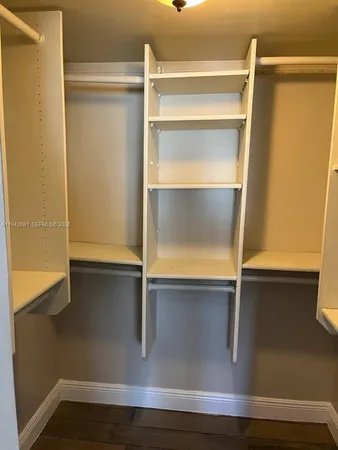 a close view of walk in closet
