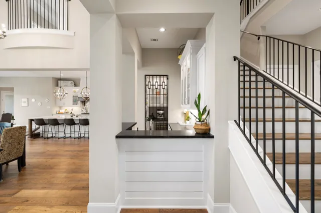 a living room with furniture
