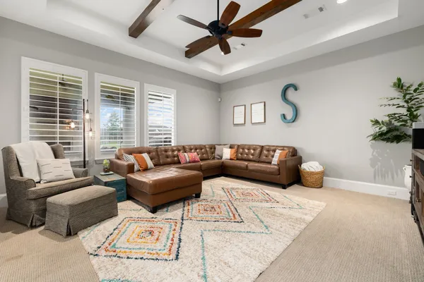 a living room with furniture