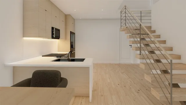 a living room with furniture large window and a fireplace