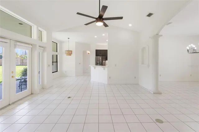 an empty space with closet