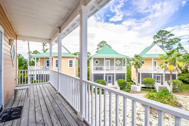a view of a street from a balcony