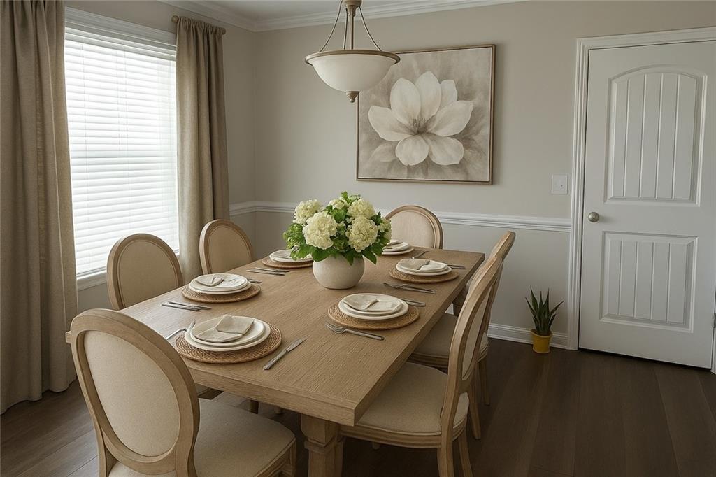 10348 Commons Crossing Jonesboro, GA 30238 - Photo 6 of 8 a view of a dining room with furniture window and wooden floor
