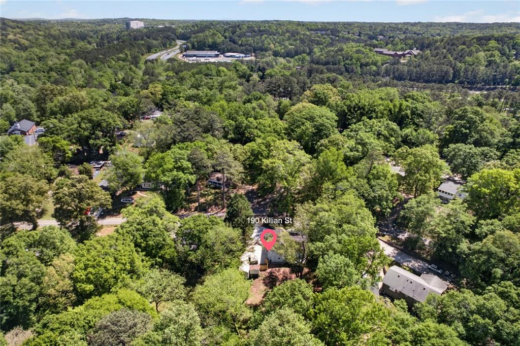 190 Killian Street Canton, GA 30114 - Photo 37 of 44 an aerial view of residential house with outdoor space and trees all around