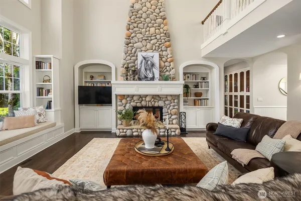 a living room with furniture