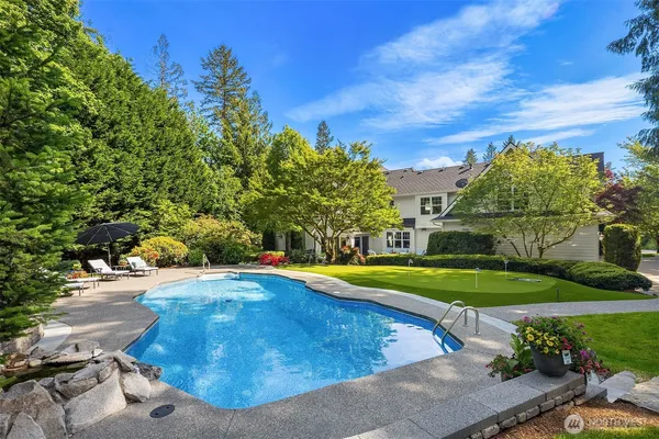 a view of a backyard