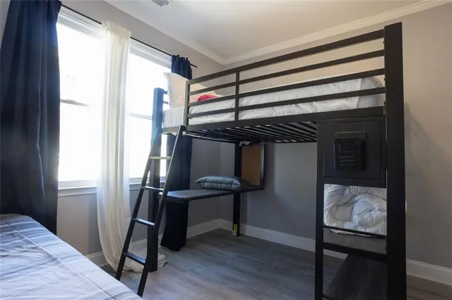 a view of entryway with wooden floor