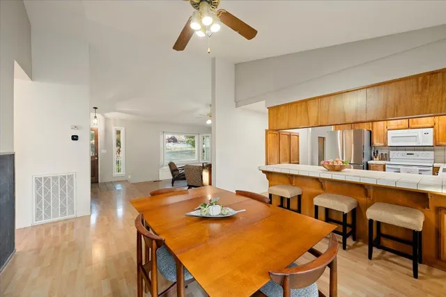 a view of a roof deck with couches