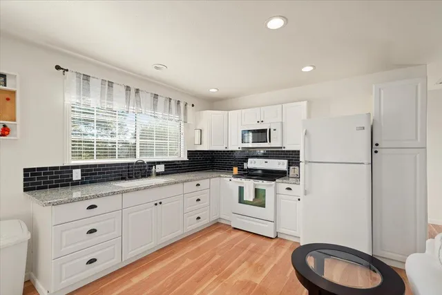 a view of an outdoor space and swimming pool