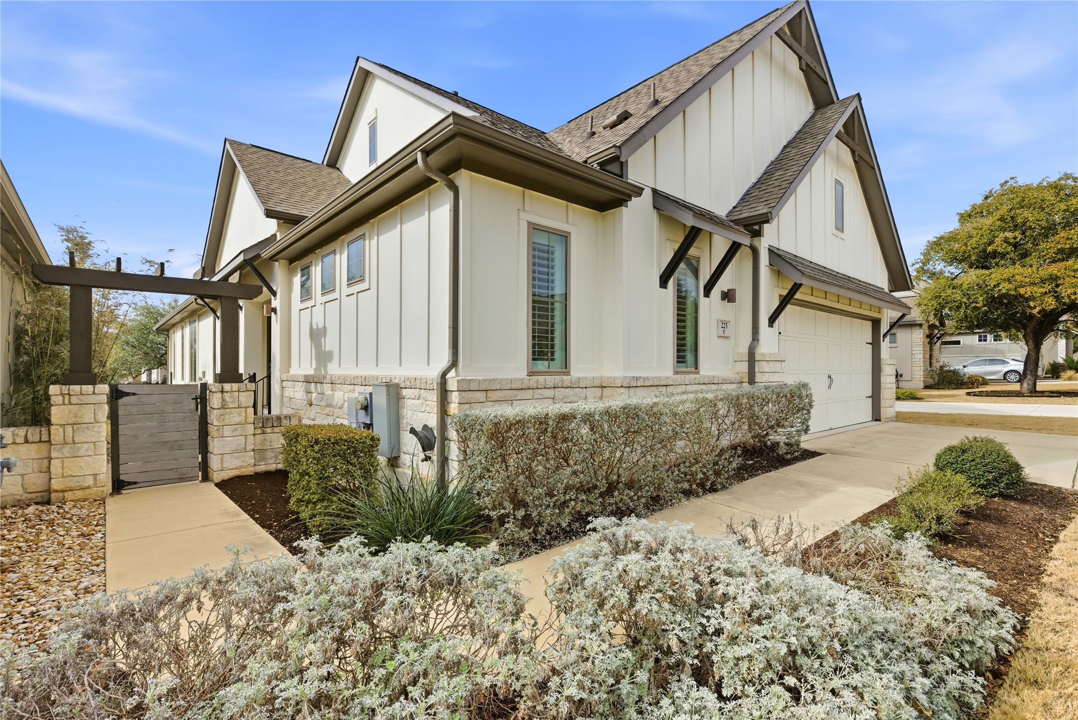 a view of a house with a street view