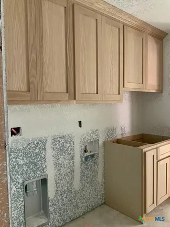 a view of a bathtub in a room