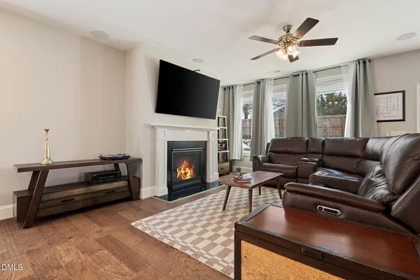 a view of a balcony with furniture