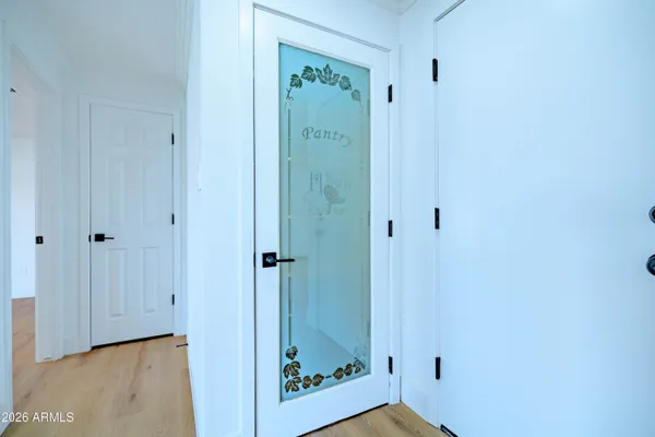 a view of elevator with hallway